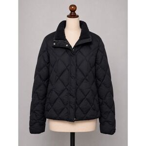 Eddie Bauer EB650 Womens Black Diamond Quilted Down Puffer Jacket Size M Fall 10